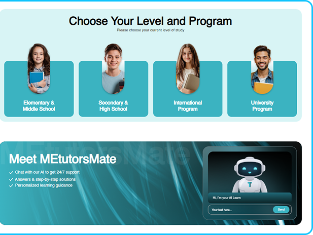 METutors – AI-Powered Learning Platform solution
